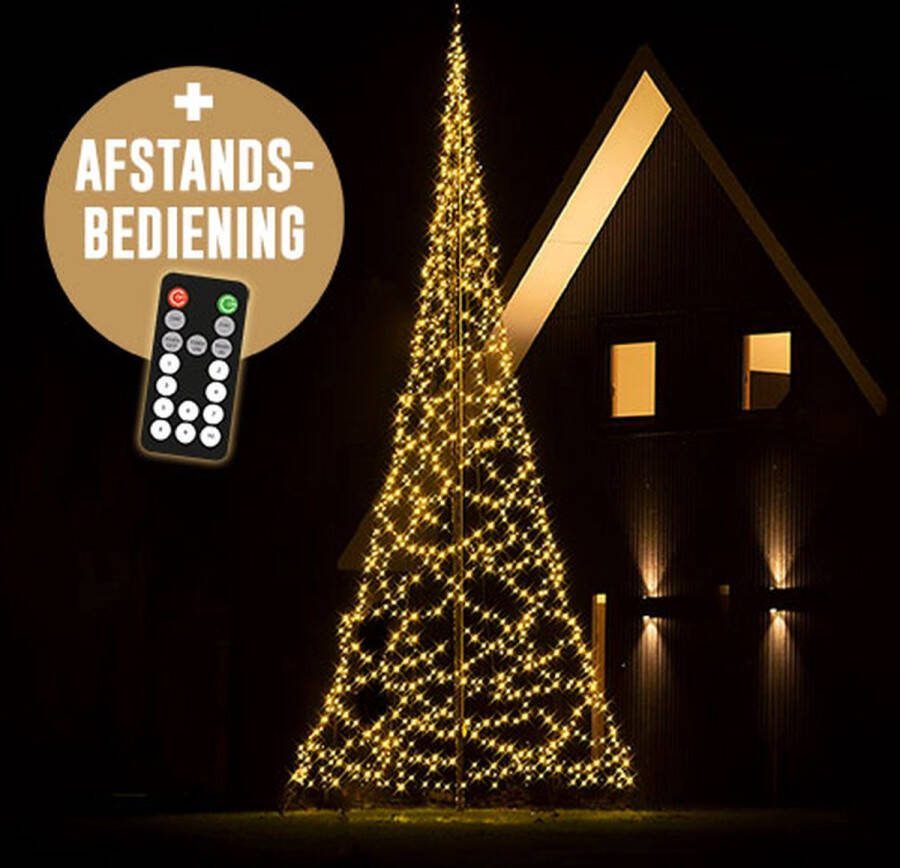 Lumedi Ledtree 1200 Vlaggenmast kerstboom verlichting warm wit met afstandsbediening voor buiten excl. mast 600cm