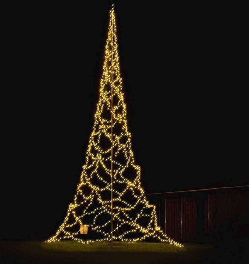 Lumedi Ledtree 2000 Vlaggenmast kerstboom verlichting warm wit met afstandsbediening voor buiten excl. mast 1000cm