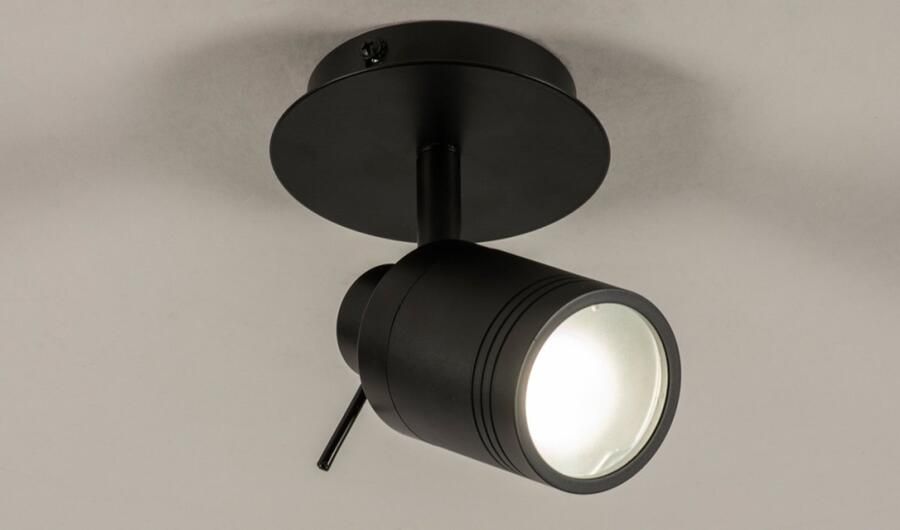 Lumidora Opbouwspot 72721 GU10 Zwart Metaal Badkamerlamp IP44 ⌀ 10 cm