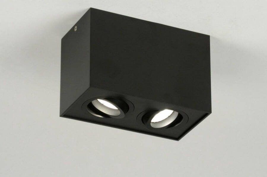 Lumidora Opbouwspot 71787 2 Lichts GU10 Zwart Metaal