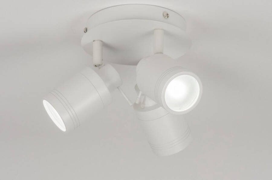 Lumidora Opbouwspot 72530 3 Lichts GU10 Wit Metaal Badkamerlamp IP44 ⌀ 15.5 cm