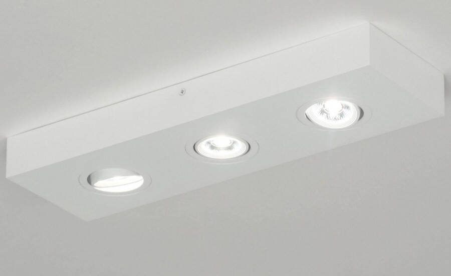 Lumidora Opbouwspot 73305 3 Lichts Ingebouwd LED 9.0 Watt 900 Lumen 2700 Kelvin Wit Metaal Badkamerlamp