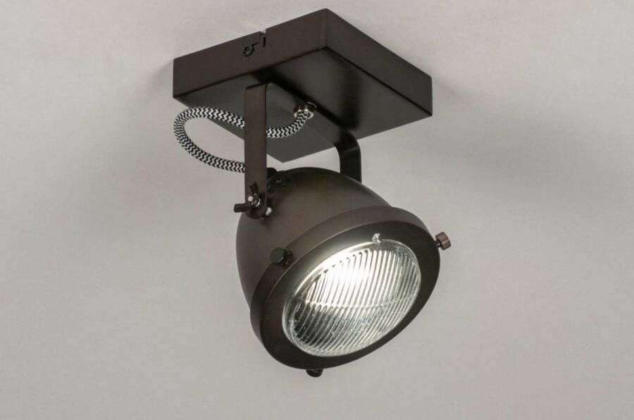 Lumidora Opbouwspot 73651 GU10 Zwart Bruin Metaal