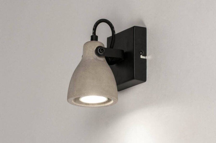 Lumidora Opbouwspot 73797 GU10 Zwart Betongrijs Metaal