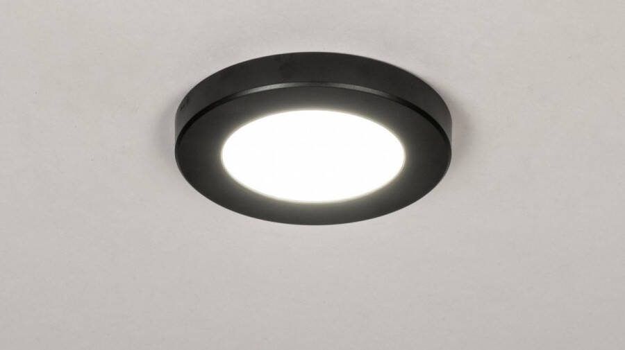 Lumidora Opbouwspot 73931 Ingebouwd LED 6.5 Watt 400 Lumen 2700 Kelvin Zwart Kunststof Badkamerlamp ⌀ 12 cm