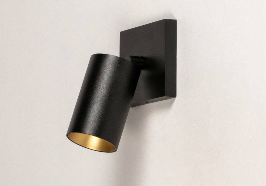 Lumidora Opbouwspot 73999 GU10 Zwart Goud Messing Metaal Badkamerlamp IP21