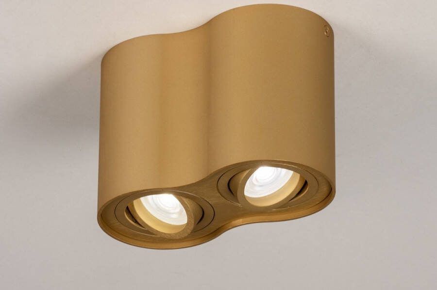 Lumidora Opbouwspot 74141 2 Lichts GU10 Goud Messing Metaal