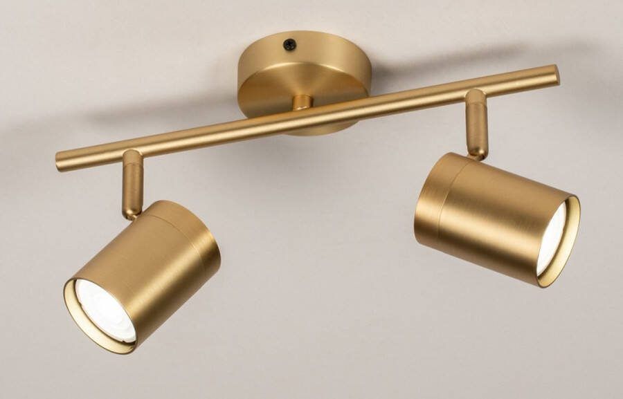 Lumidora Opbouwspot 74210 2 Lichts GU10 Goud Messing Metaal