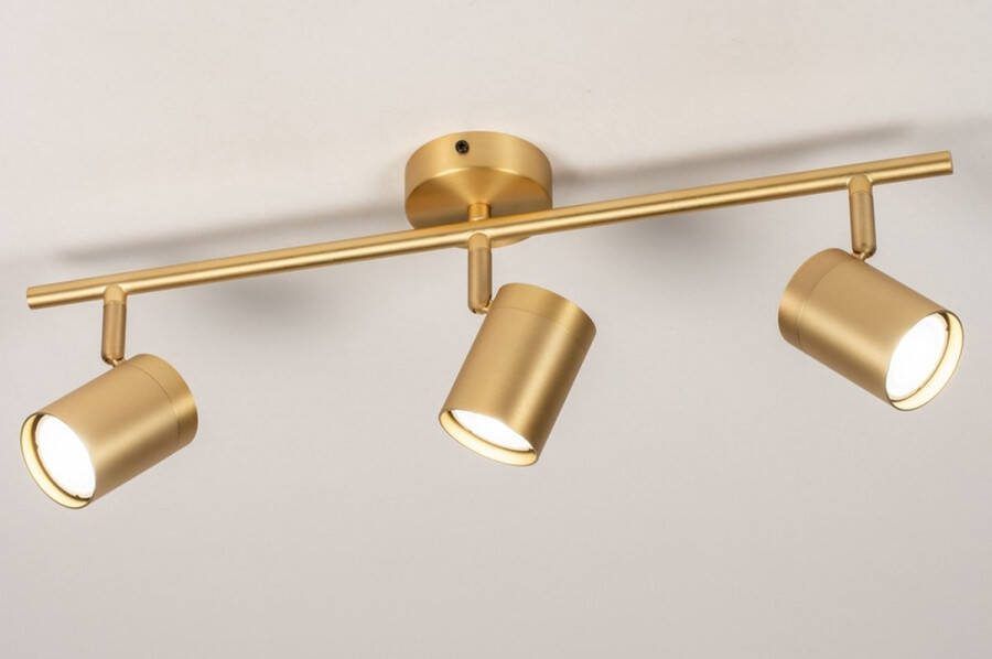 Lumidora Opbouwspot 74211 3 Lichts GU10 Goud Messing Metaal