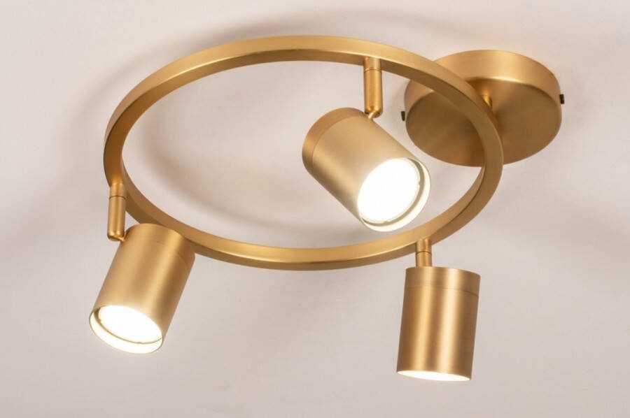 Lumidora Opbouwspot 74620 3 Lichts GU10 Goud Messing Metaal