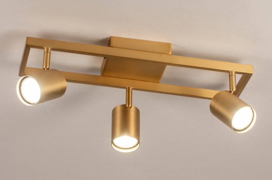 Lumidora Opbouwspot 74621 3 Lichts GU10 Goud Messing Metaal