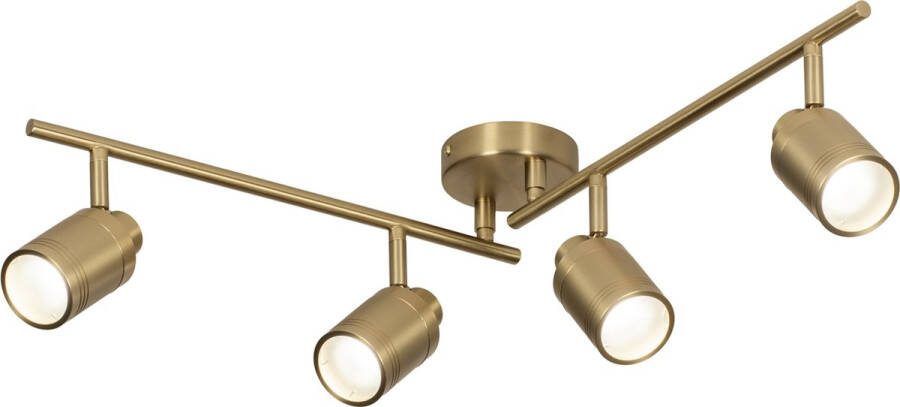 Lumidora Opbouwspot 74850 4 Lichts GU10 Goud Messing Metaal Badkamerlamp IP44