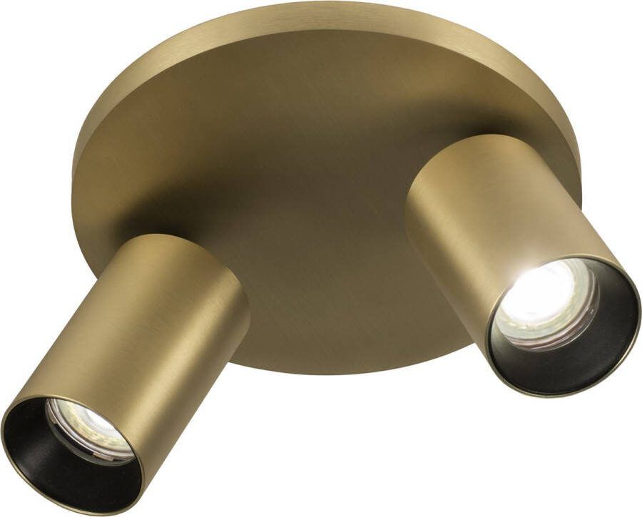 Lumidora Opbouwspot 74873 2 Lichts GU10 Goud Messing Metaal Badkamerlamp IP21 ⌀ 20 cm