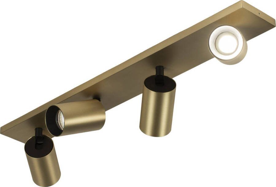 Lumidora Opbouwspot 74875 4 Lichts GU10 Goud Messing Metaal Badkamerlamp IP21