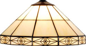 Lumilamp Lampenkap Tiffany Ø 32x16 cm Beige Glas Driehoek Glazen Lampenkap Glas in Lood