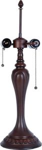 Clayre & Eef Lumilamp Lampenvoet Tafellamp Tiffany Ø 17x60 Cm Bruin Kunststof Lampvoet Glas In Lood Bruin Lampvoet Glas In Lood