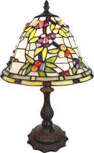 Lumilamp Tiffany Tafellamp 31*31*47 cm Meerkleurig Glas in lood Bloemen Tiffany Bureaulamp Tiffany Lampen Tiffany BureaulampTiffany Lampen