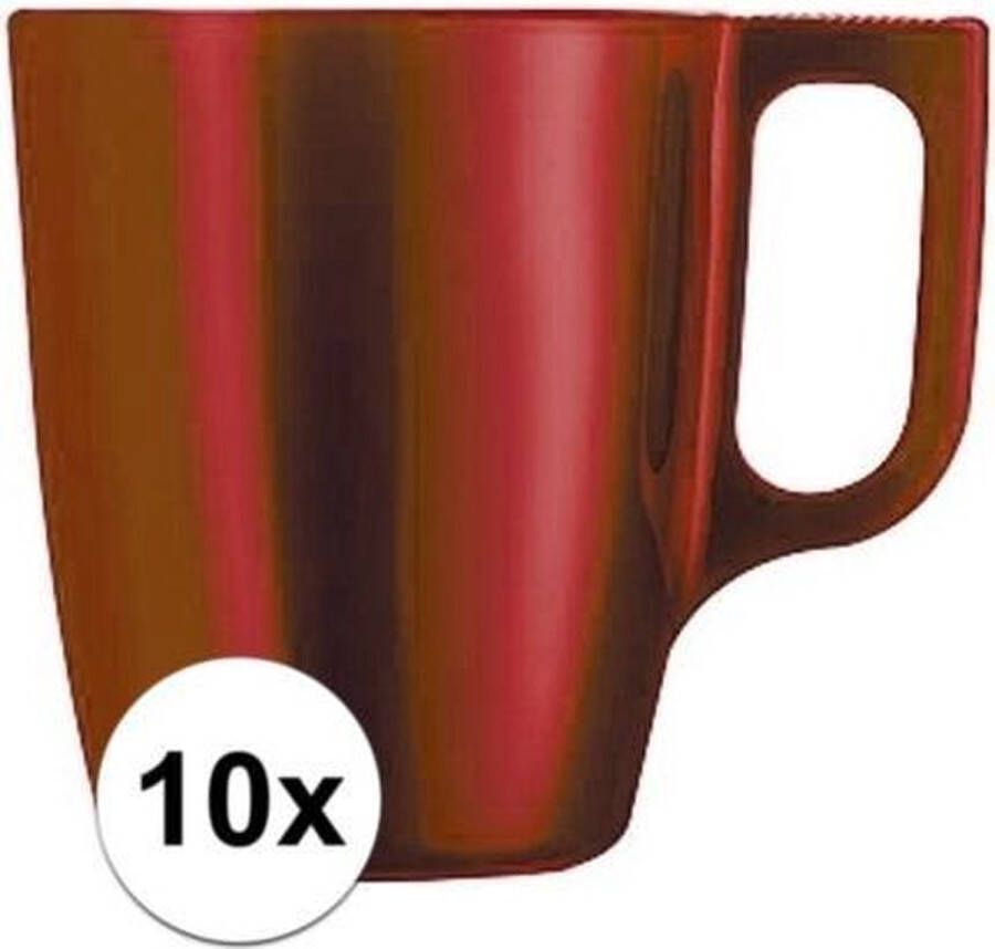 Luminarc 10x Koffiebeker theebeker rood 250 ml Bekers