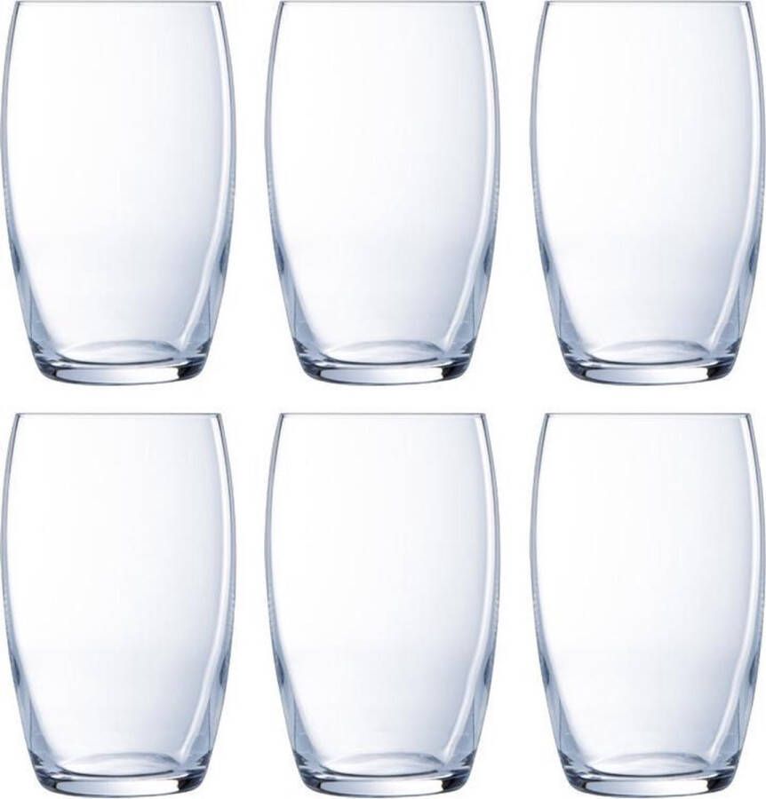Luminarc Versailles water sap glazen setje van 6x stuks inhoud 375 ml Drinkglazen waterglazen