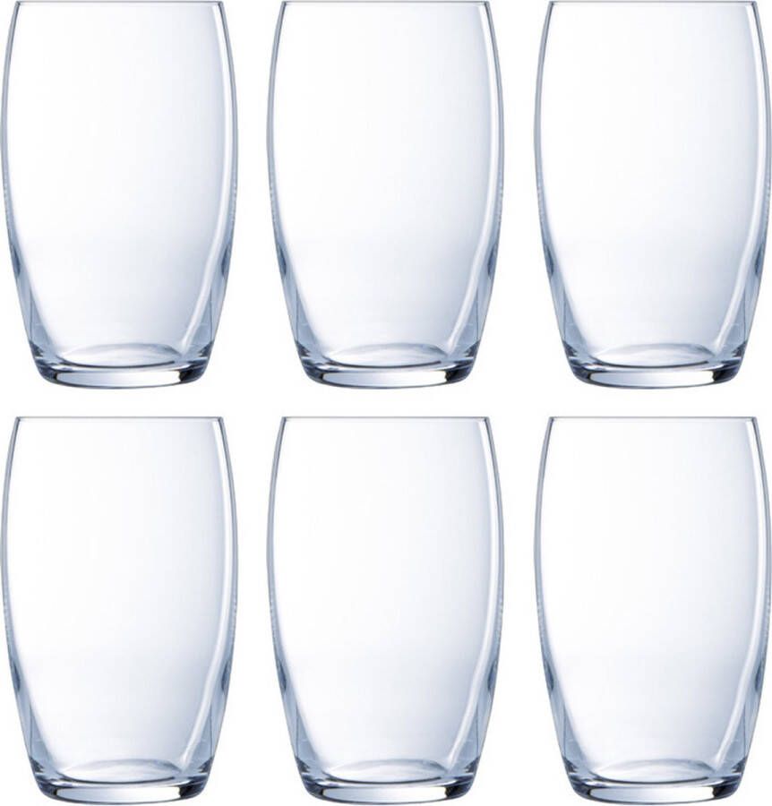 Luminarc Versailles water sap glazen setje van 6x stuks inhoud 375 ml Drinkglazen waterglazen