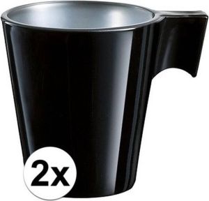 Luminarc 2x Espresso kopje zwart koffiekopje 80 ml