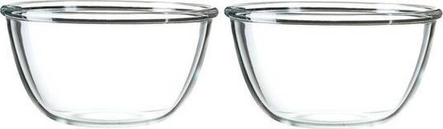 Luminarc 2x Salade schalen slakommen van glas 24 cm Schalen en kommen Keuken accessoires