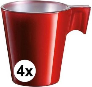 Luminarc 4x Espresso kopje rood koffiekopje 80 ml