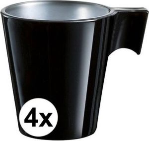 Luminarc 4x Espresso kopje zwart koffiekopje 80 ml