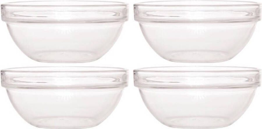 Luminarc 4x Glazen schaaltje kommetje 14 cm Snacks toetjes serveren Schaaltjes kommetjes van glas Keukenbenodigdheden