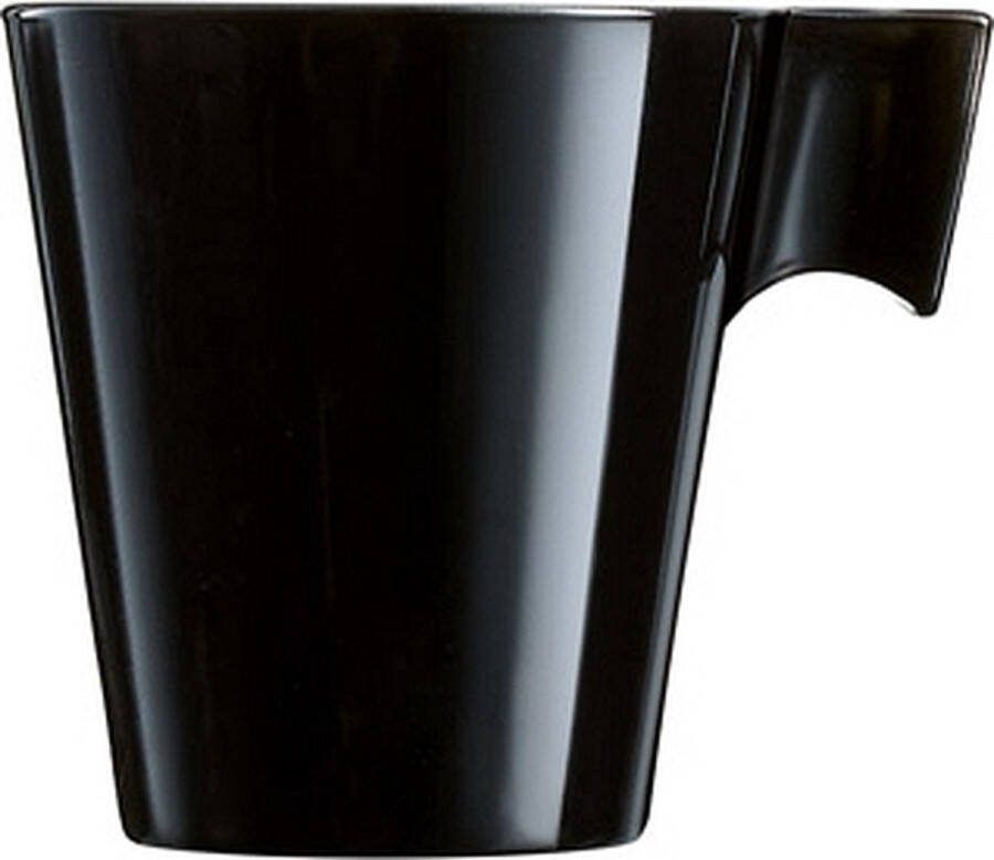 Luminarc 4x Lungo koffie espresso bekers zwart Zwarte koffiekopjes Cafe Lungo