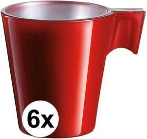 Luminarc 6x Espresso kopje rood koffiekopje 80 ml