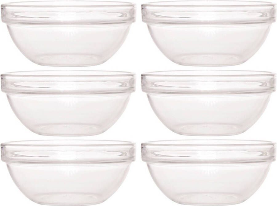 Luminarc 6x Glazen schaaltje kommetje 10 cm Snacks toetjes serveren Schaaltjes kommetjes van glas Keukenbenodigdheden