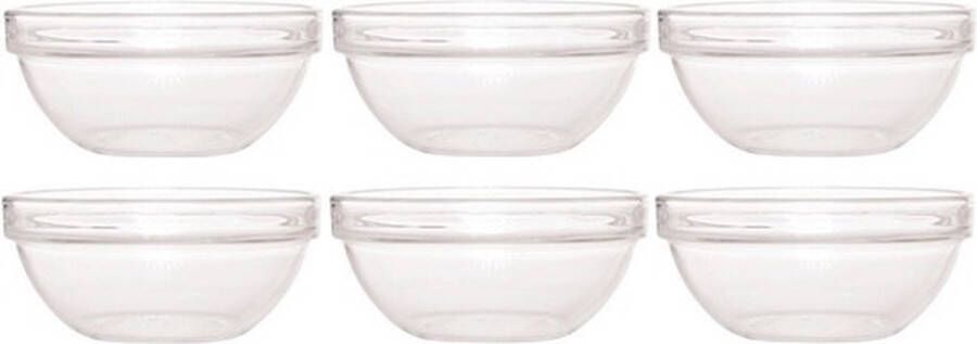 Luminarc 6x Salade schaaltjes slakommetjes van glas 12 cm Schalen en kommen Keuken accessoires