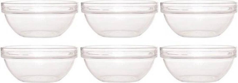 Luminarc 6x Salade schaaltjes slakommetjes van glas 12 cm Schalen en kommen Keuken accessoires