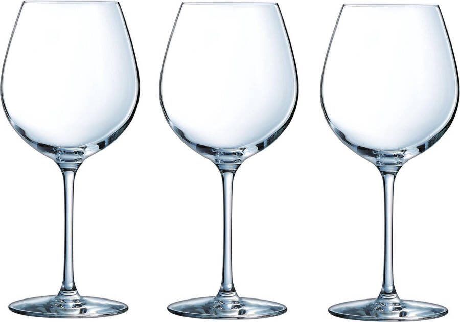 Luminarc 6x Wijnglazen transparant 470 ml Wijnglas rode wijn op voet