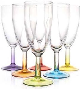 Luminarc Crazy Colors Champagneglazen Op Voet 14 Cl 6 Stuks