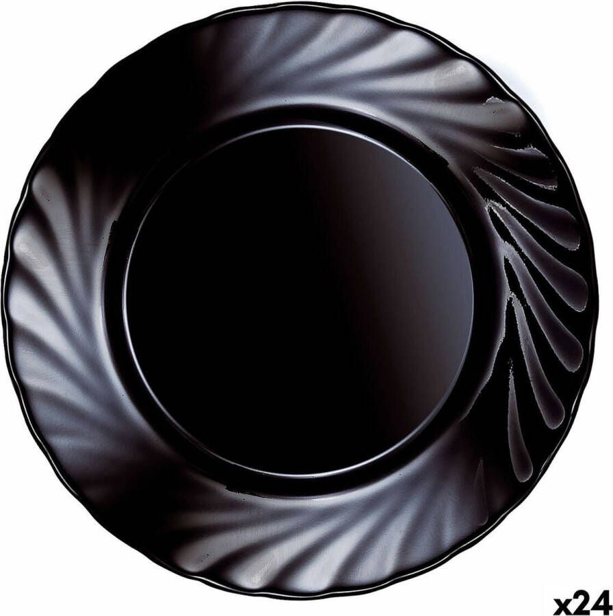 Luminarc Dessertgerecht Trianon Zwart Glas (Ø 19 5 cm) (24 Stuks)
