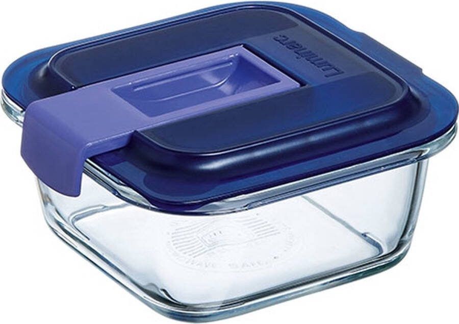 Luminarc Easy Box Vershouddoos Vierkant Transparant en Blauw 38cl (set van 6)