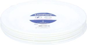 Luminarc 6x Dessert gebaksbordjes wit glas 19 cm Kleine glazen bordjes Tafel dekken