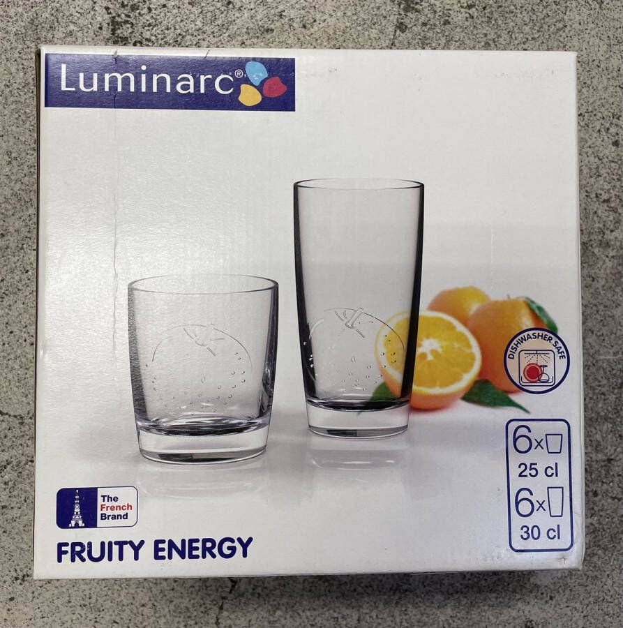 Luminarc Fruity Energy Sinaasappel-Glazen 6x 25cl 6x 30cl