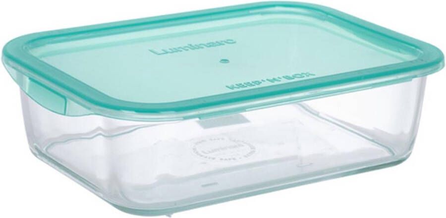 Luminarc Keep N Box bewaarbox glas 82cl 820 ml rechthoek turquoise