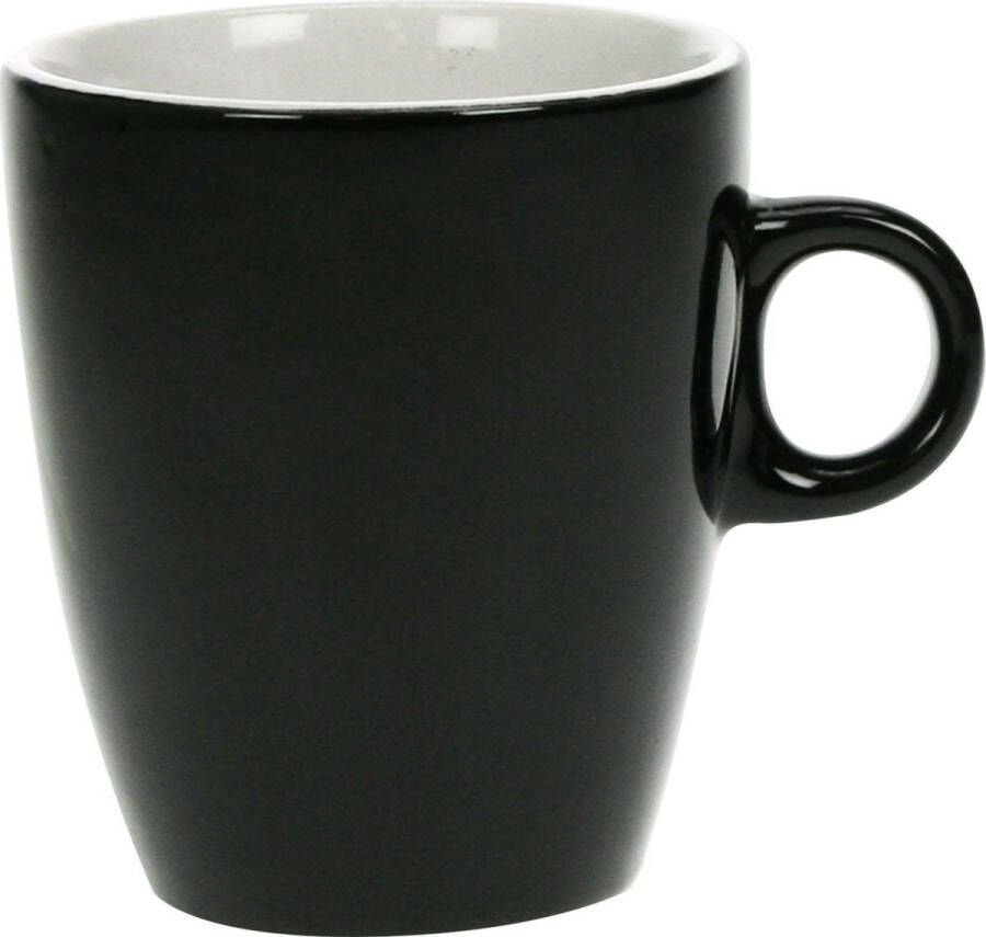 Luminarc Koffiekopjes bekers zwart 190 ml Koffie thee kopjes van keramiek