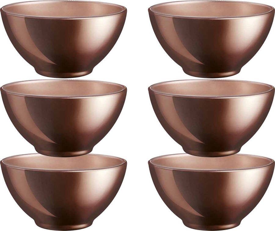 Luminarc Kommetjes schaaltjes voor dessert ontbijt 2x Glas D13 x 6 cm Chocolade bruin