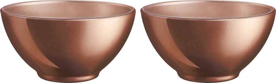 Luminarc Kommetjes soepkommen schaaltjes voor dessert ontbijt 2x Glas D13 x 6 cm koper