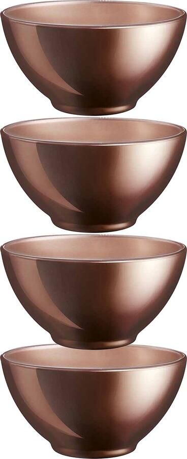 Luminarc Kommetjes schaaltjes voor dessert ontbijt 2x Glas D13 x 6 cm Chocolade bruin