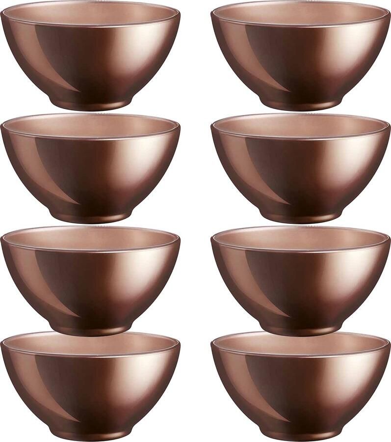Luminarc Kommetjes schaaltjes voor dessert ontbijt 2x Glas D13 x 6 cm Chocolade bruin