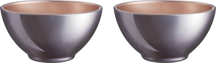 Luminarc Kommetjes soepkommen schaaltjes voor dessert ontbijt 2x Glas D13 x 6 cm lila paars