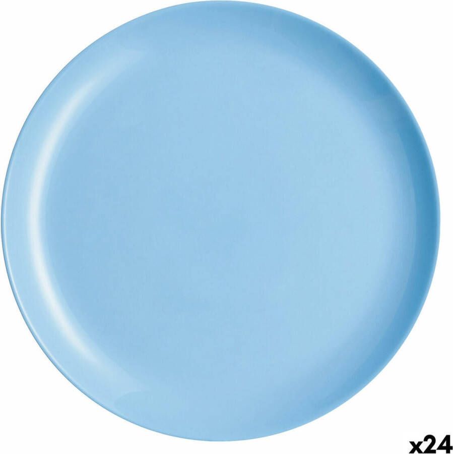 Luminarc Platt tallrik Diwali Blauw Glas (25 cm) (24 Stuks)