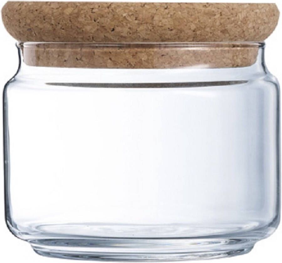 Luminarc Pure Jar Voorraadpot met Kurk Deksel 0 5L Glas (set van 3)