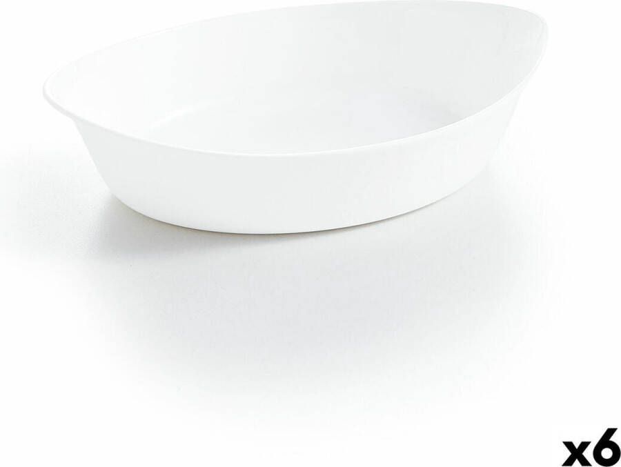 Luminarc Serveerschaal Smart Cuisine Ovalen Wit Glas 25 x 15 cm (6 Stuks)